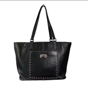 Michael Kors Black Leather Astor Studded Tote NWT